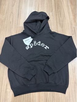 Black sp5der hoodie rhinstone, Large