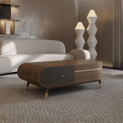 Walnut Wood Storage Cocktail Table