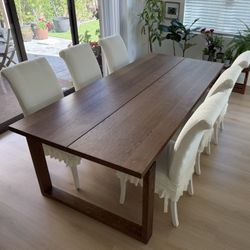 IKEA MÖRBYLÅNGA Dining Table – 87” Solid Heavy Oak – Seats 8–10