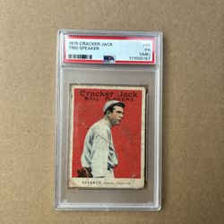 1915 Cracker Jack Tris Speaker PSA 1 MK Baseball Card Fresh Grade