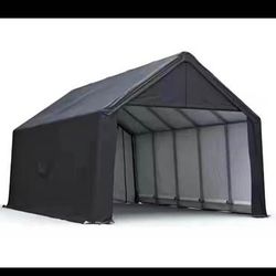 Open Box Complete New Outdoor Heavy Duty 13 ft. W x 20 ft. D x 11.65 ft. H Gray Roof Steel Carport
