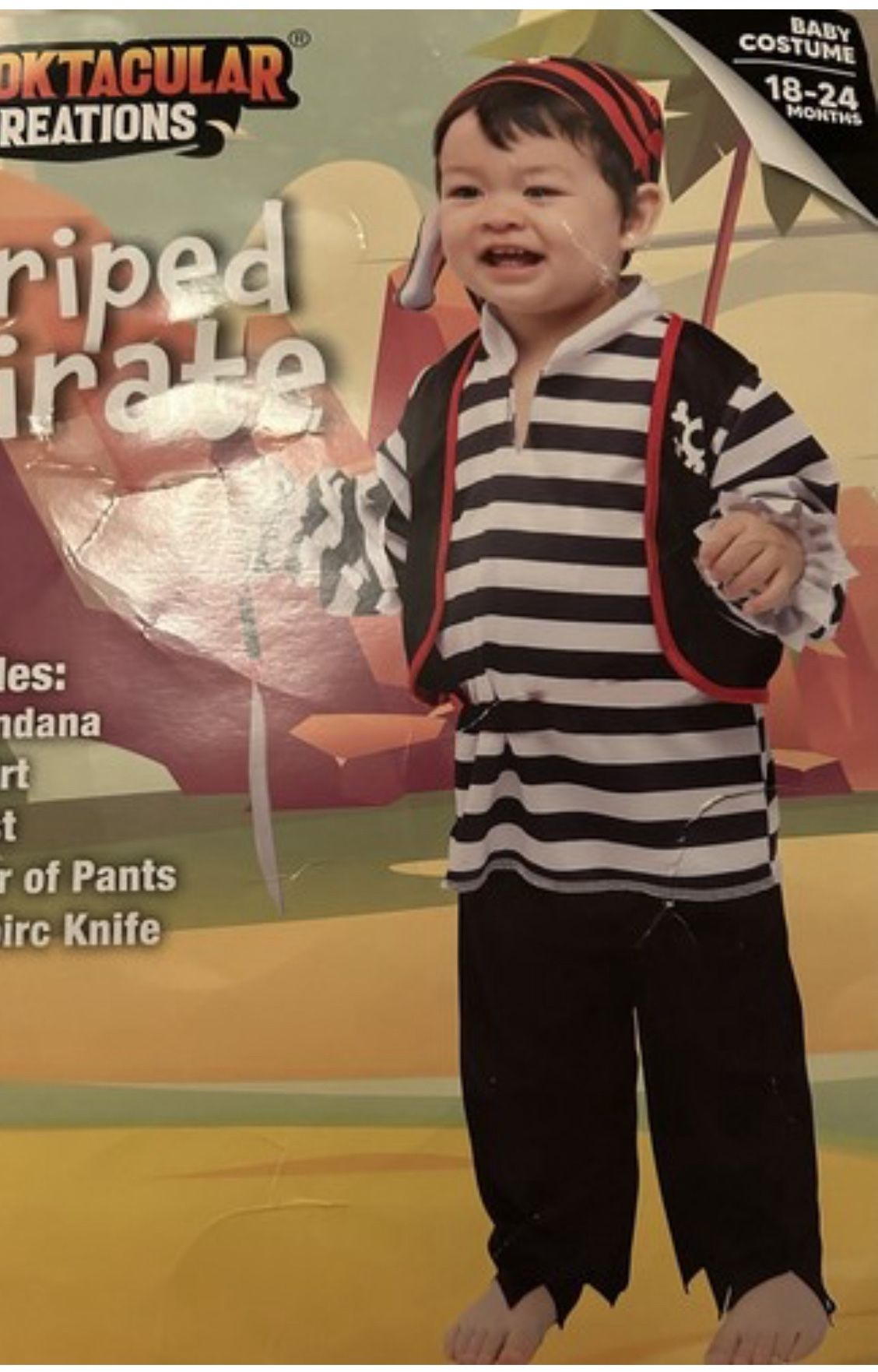 Toddler Pirate Halloween Costume New Size 18 To 24 Months