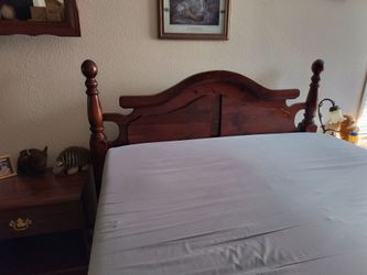 Queen bed frame and mattress