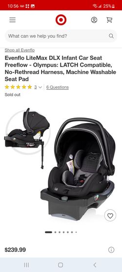Evenflo LiteMax DLX Infant Car Seat Freeflow $120