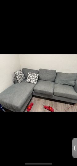 L-shaped couch and recliner