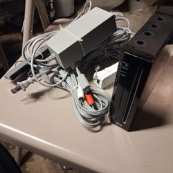 Barley Used Black Nintendo Wii Consloe 