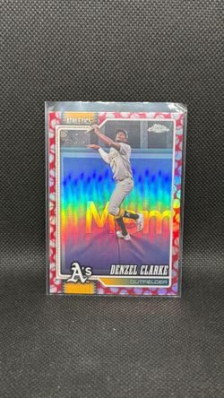 2026 Topps Chrome Baseball Seams Refractor #246 Denzel Clarke, Athletics