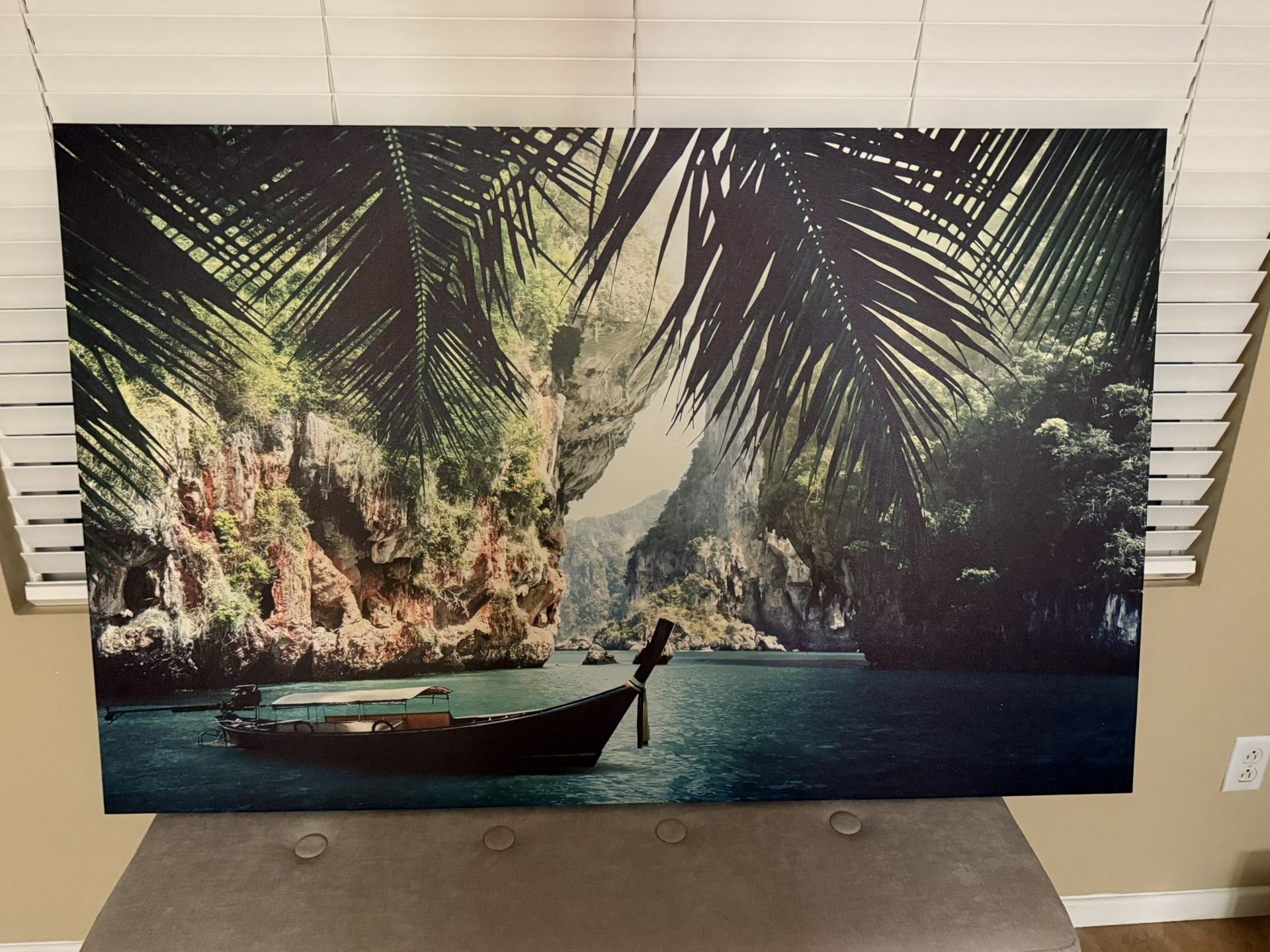 Canvas Wall Art - Boat In Thailand - 55”x35”