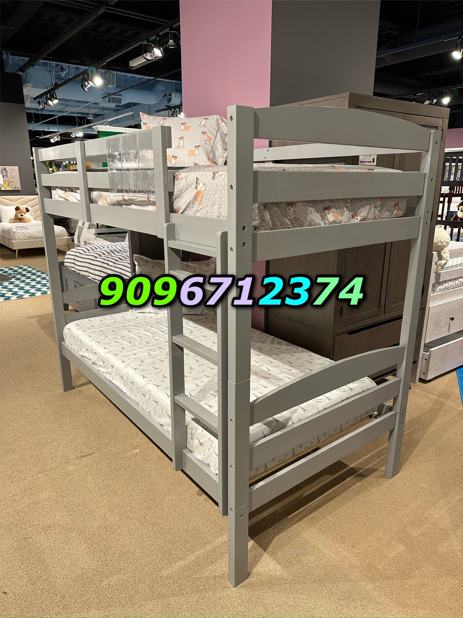 Twin Size Bunk Beds W. Orthopedic Mattresses 
