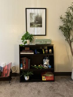 MUST GO MOVING Three Tier Wooden Bookshelf