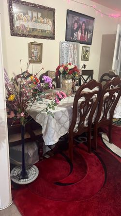 Dining table brown wood
