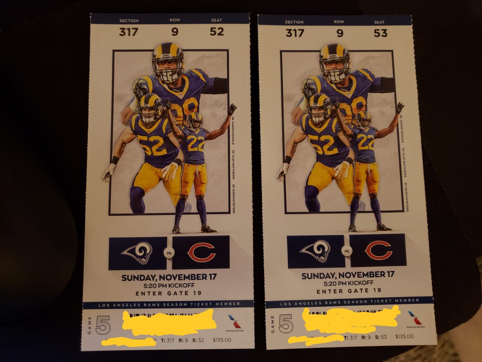 Rams vs Bears 11/17/19