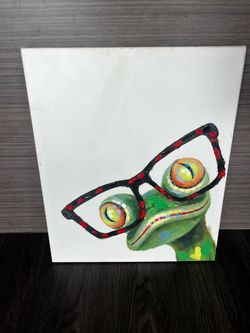 Lizard with glasses painting