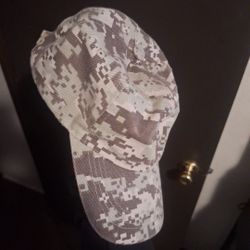 Tan/Brown Digital Camo Hat With Adjustable Velcro Strapback 
