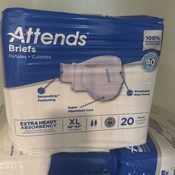 13 packs of Attends elderly briefs