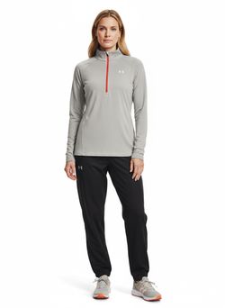 Under Armour light gray with red zipper