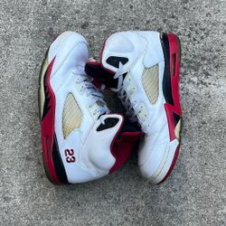 Jordan 5 Fire Red Black Tongue