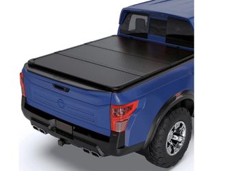 PENSUN 5FT Hard 3-Fold Truck Bed Cover W/LED Fit For 2005-2025 Nissan Frontier 400LB, Black Aluminum Tonneau Cover