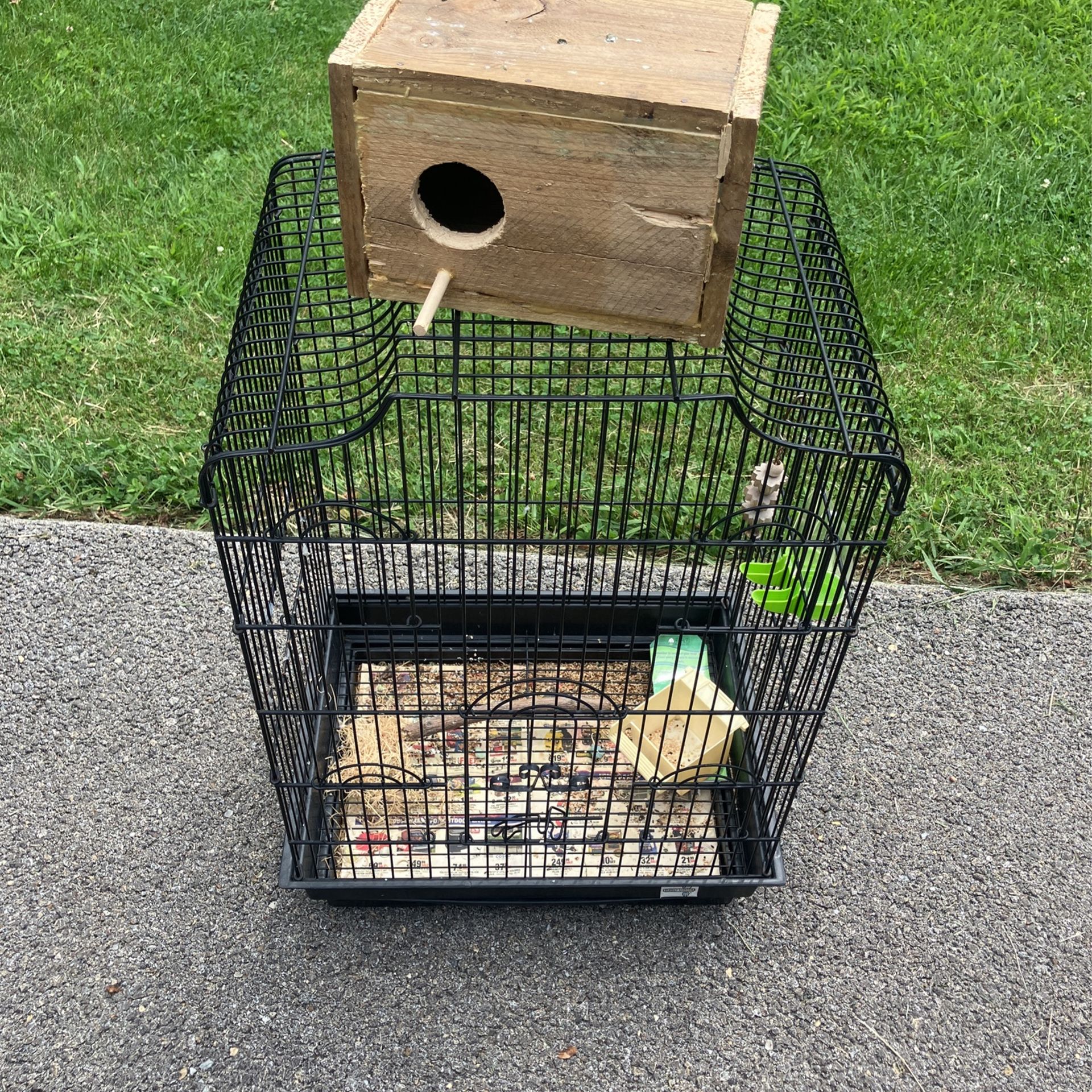 bird cage with nest