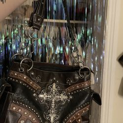 y2k purse brown cross 