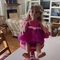 American Girl Doll With Salon Chair