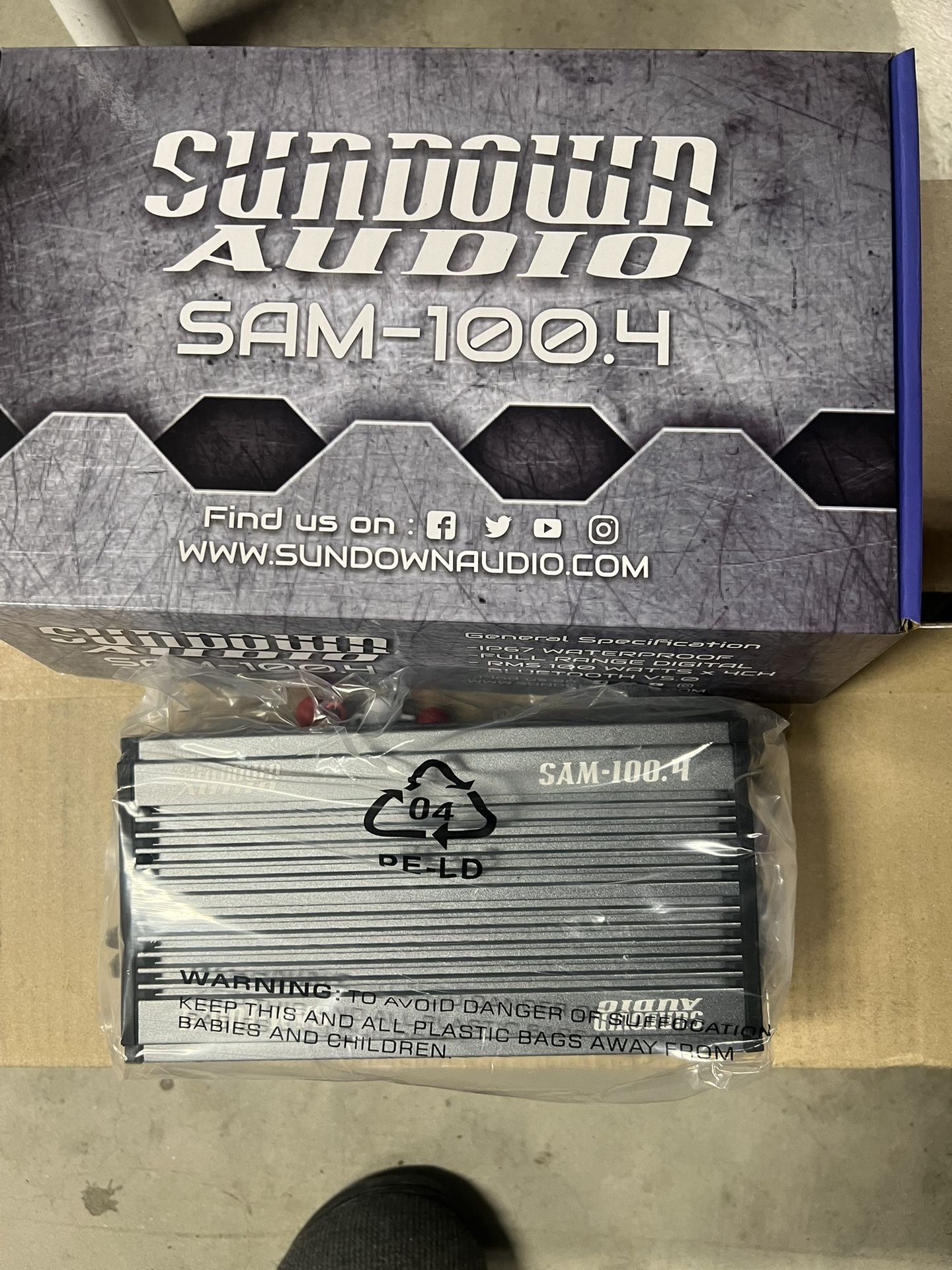 Car Audio- Sundown Audio SAM 100.4 Waterproof Bluetooth Amplifier
