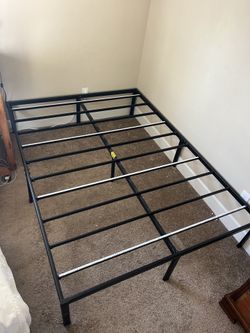 Black bed frame for full-size mattress
