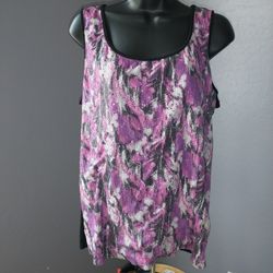 Style & Co fancy sparkly multi color tank top size large