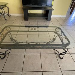 Set of Metal and Glass Furniture