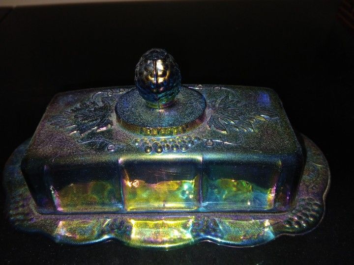 Carnival Glass Butter Dish