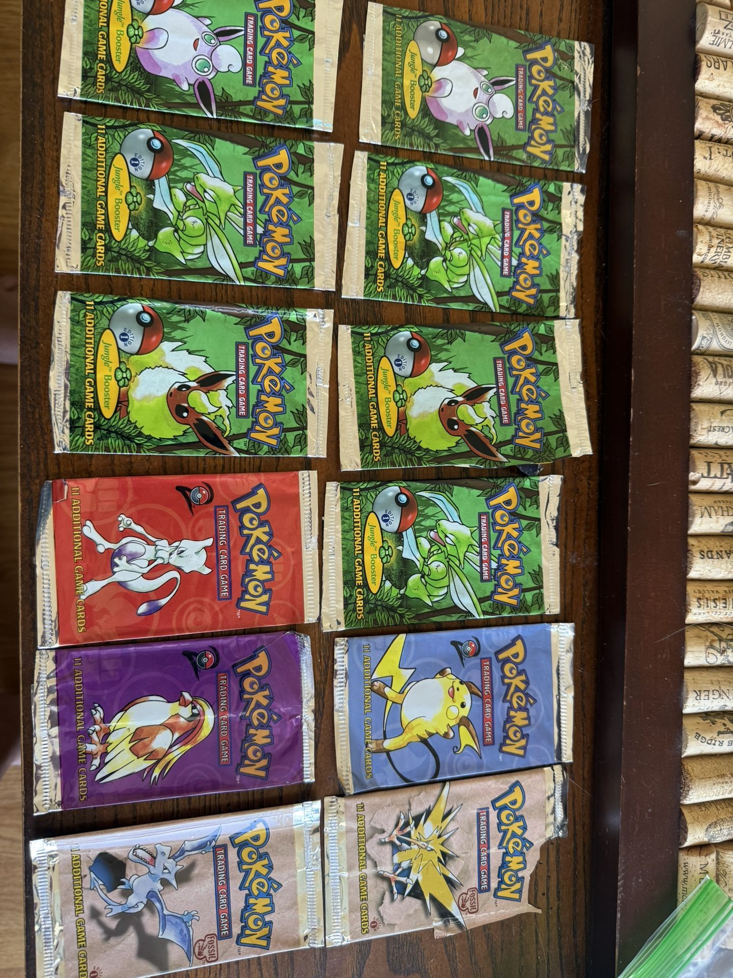 12 Vintage Pokemon Wrappers (no Cards) Including 6 First Edition Packs
