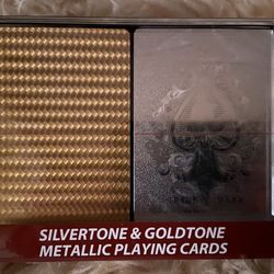 Silvertone and Goldtone Metallic Playing Cards