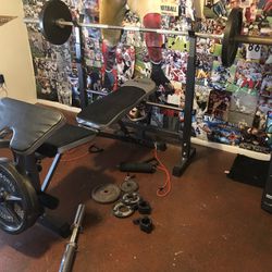 Weight bench and weights 