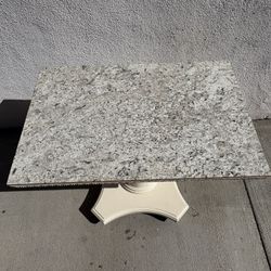 Antique Granite Top Pedestal Table
