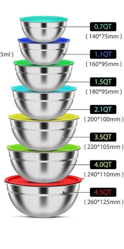Stainless Steel Mixing Bowls Set with Lids