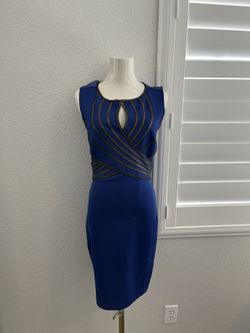 B.  Short Navy Blue Dress, Size M. Shavon Top Back