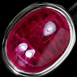 Huge Mens Ring Pinkish  Ruby Cabochon 