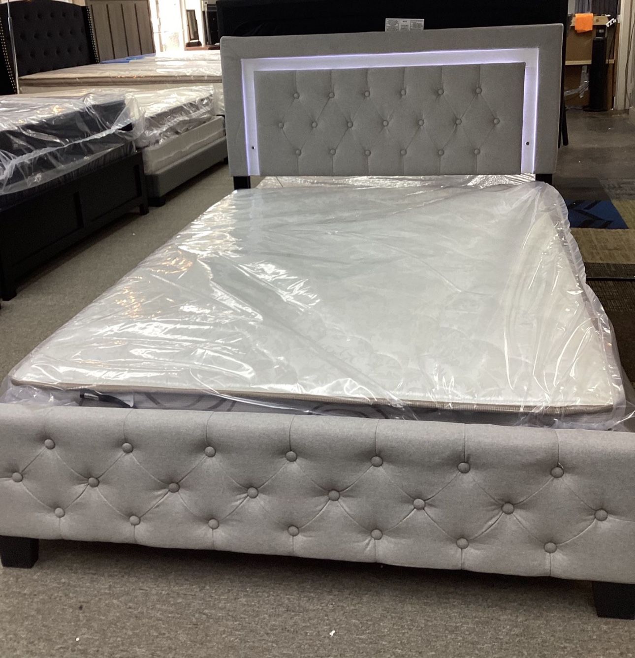 NEW TWIN FULL QUEEN KING SIZE LED BED WITH MATTRESS AND FREE DELIVERY 