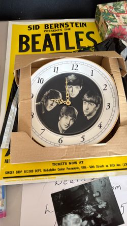 Beatles clock and Poster