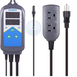 Inkbird Heating Thermostat Aquarium Reptile Submersible Probe Sensor ITC306T Relay Digital Greenhouse Temperature Controller Dual Stage Timer Switch O