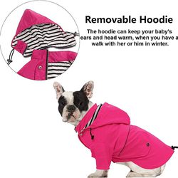 Dog Zip Up Dog Raincoat with Reflective Buttons, Rain/Water Resistant