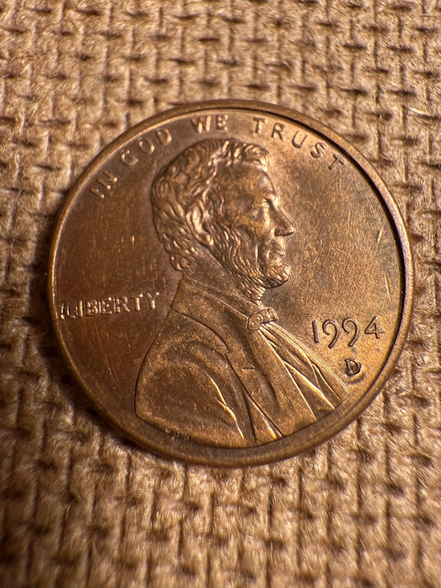 1994 D Lincoln Memorial Cent D/D Error Coin