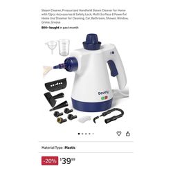 Brand new Steam Cleaner, Pressurized Handheld Steam Cleaner for Home with 12pcs Accessories & Safety Lock, Multi-Surface & Powerful Home Use Steamer f