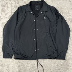 Rvca Button Up Navy Blue Windbreaker Jacket Mens Size Large