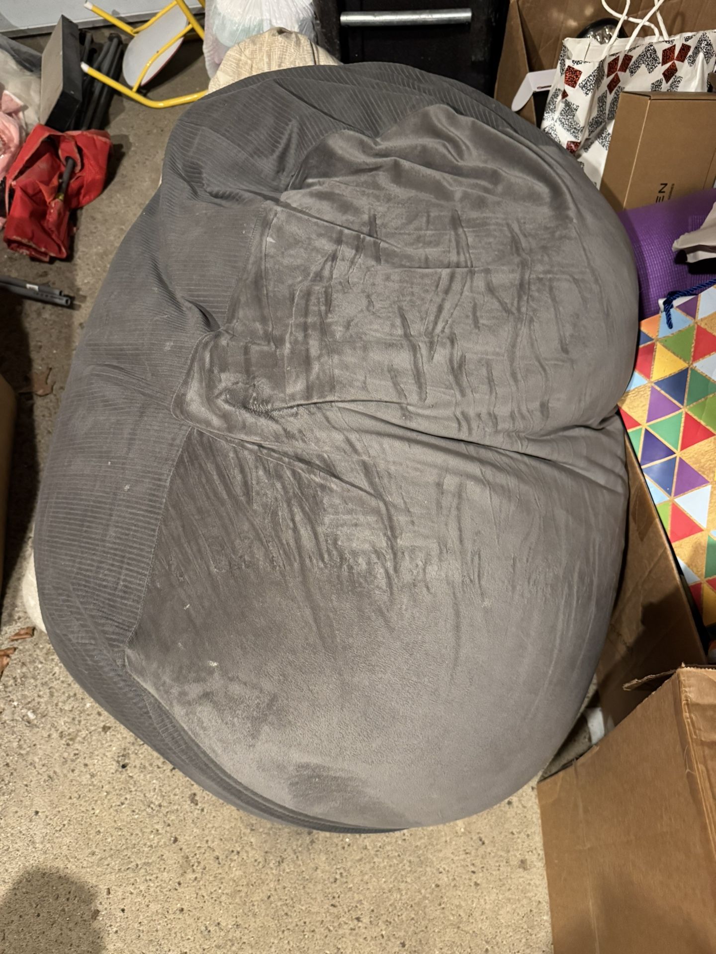 Medium Foam-Filled Bean Bag Chair – Gray