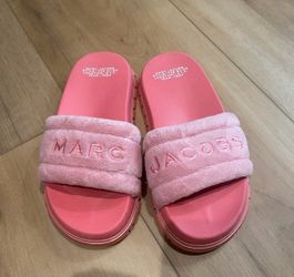 marc jacobs pink teddy slides US7