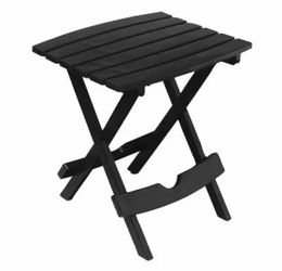 Quik-Fold 20 in. Resin Black Square Patio Side Table
