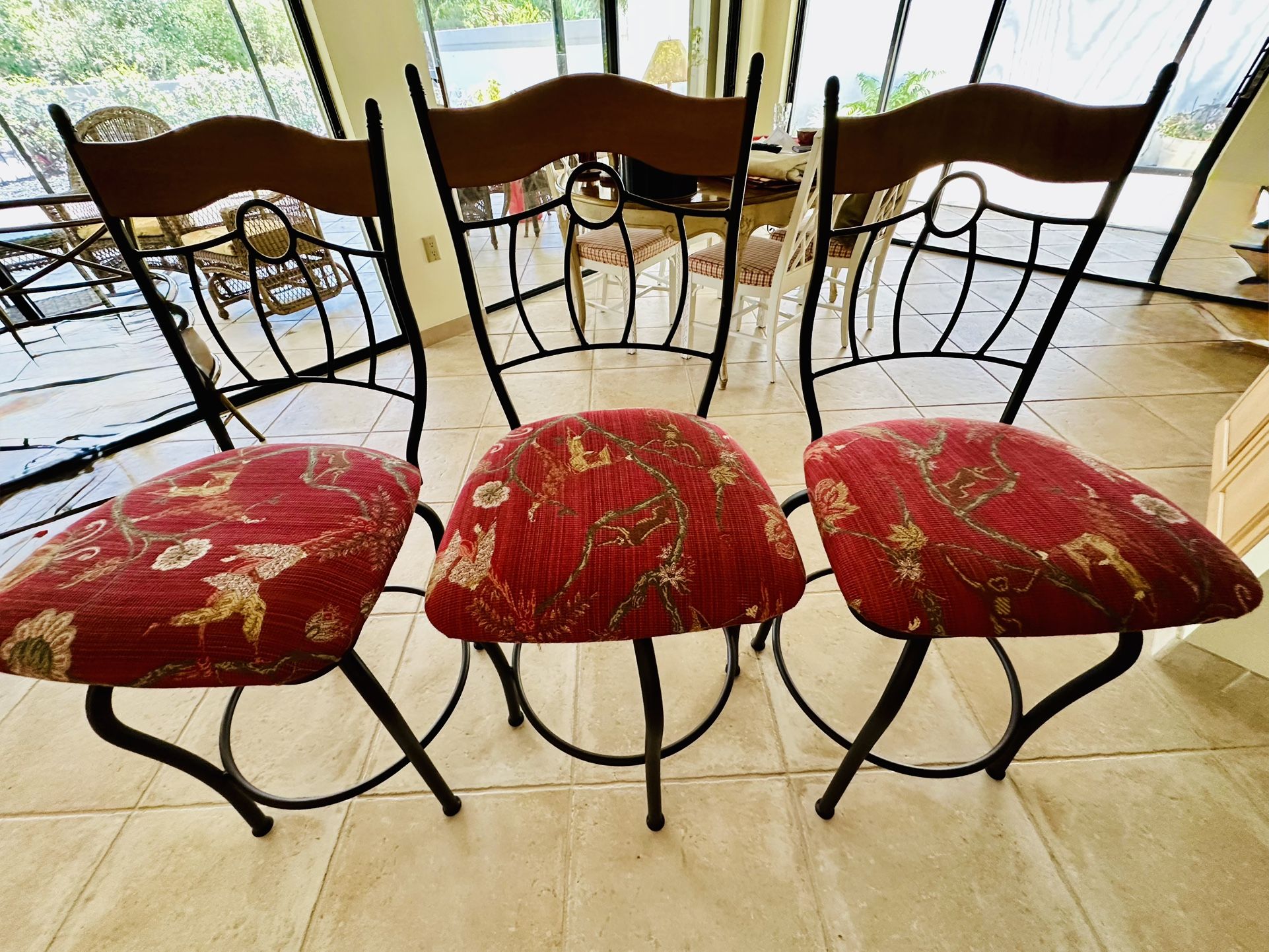 3 Swivel Bar Stools