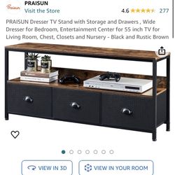Dresser TV Stand with Storage and Drawers , Wide Dresser for Bedroom, Entertainment Center for 55 inch TV