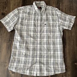 Quick Silver Short Sleeve Men Plaid Shirt Medium Like New Worn Once